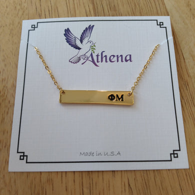 Gold Bar Necklace - Phi Mu