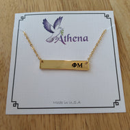 Gold Bar Necklace - Phi Mu