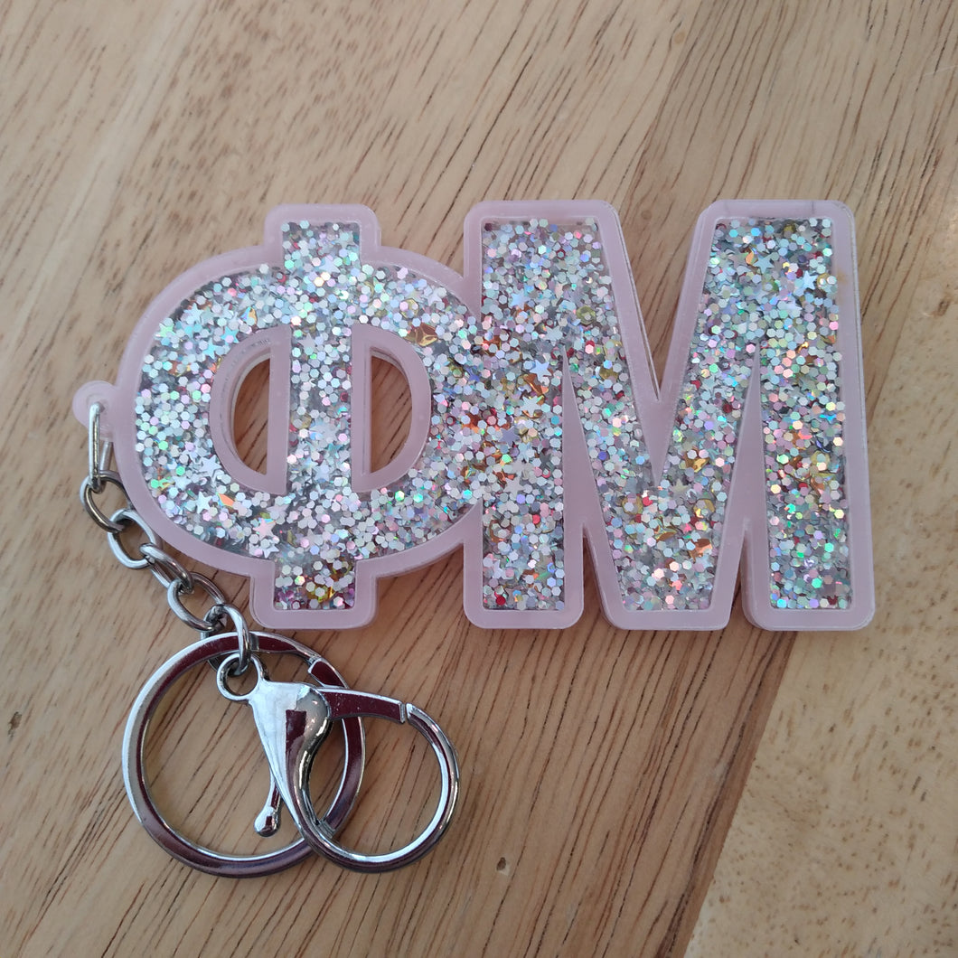 Glitter Keychain - Phi Mu