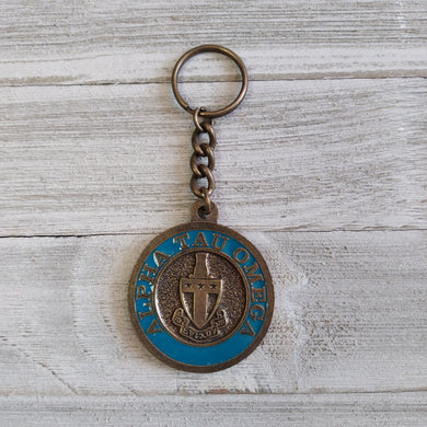 Metal and Enamel Keychain - Alpha Tau Omega