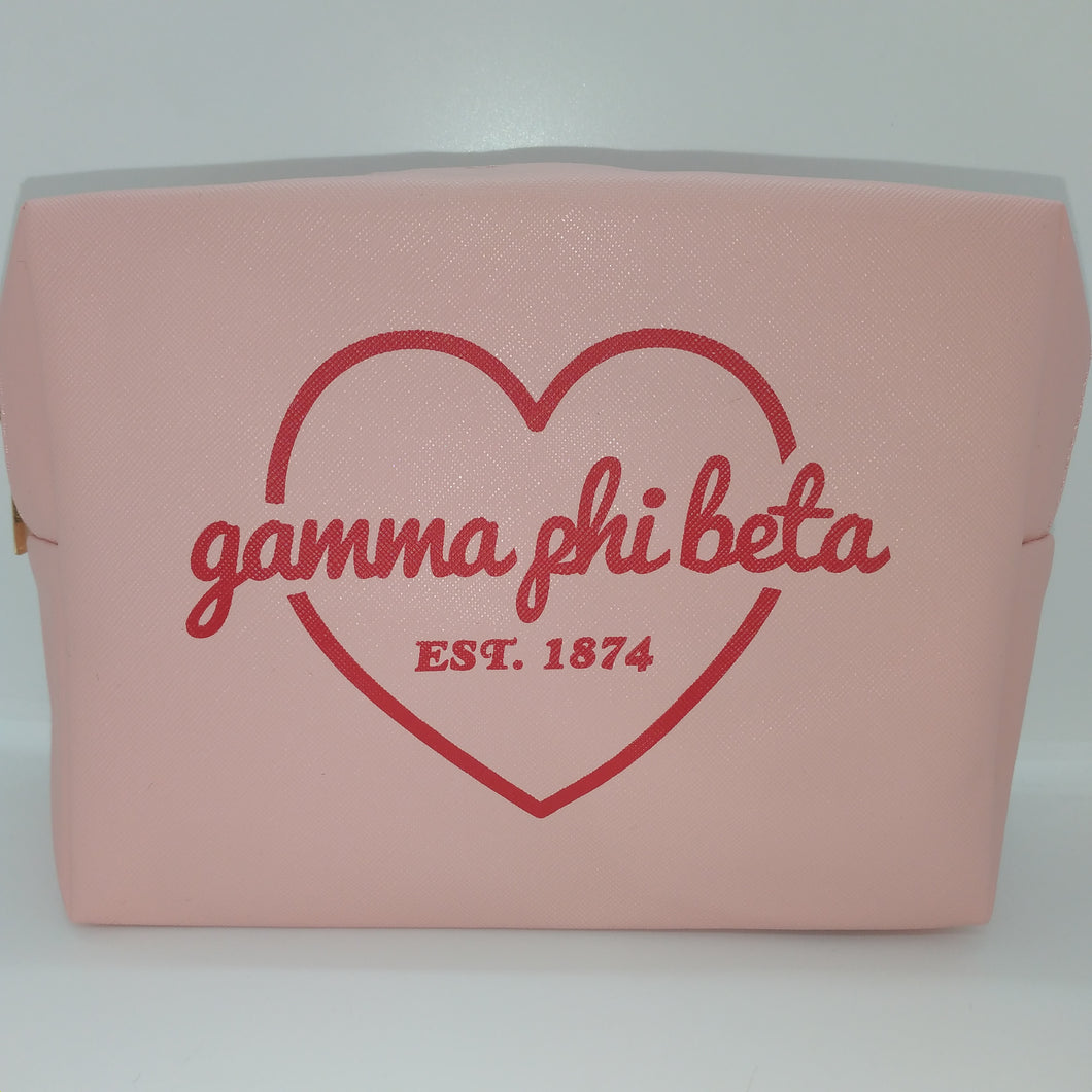Red Heart Cosmetic Bag - Gamma Phi Beta