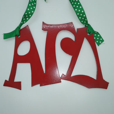 Hanging Metal Greek Letters - Alpha Gamma Delta