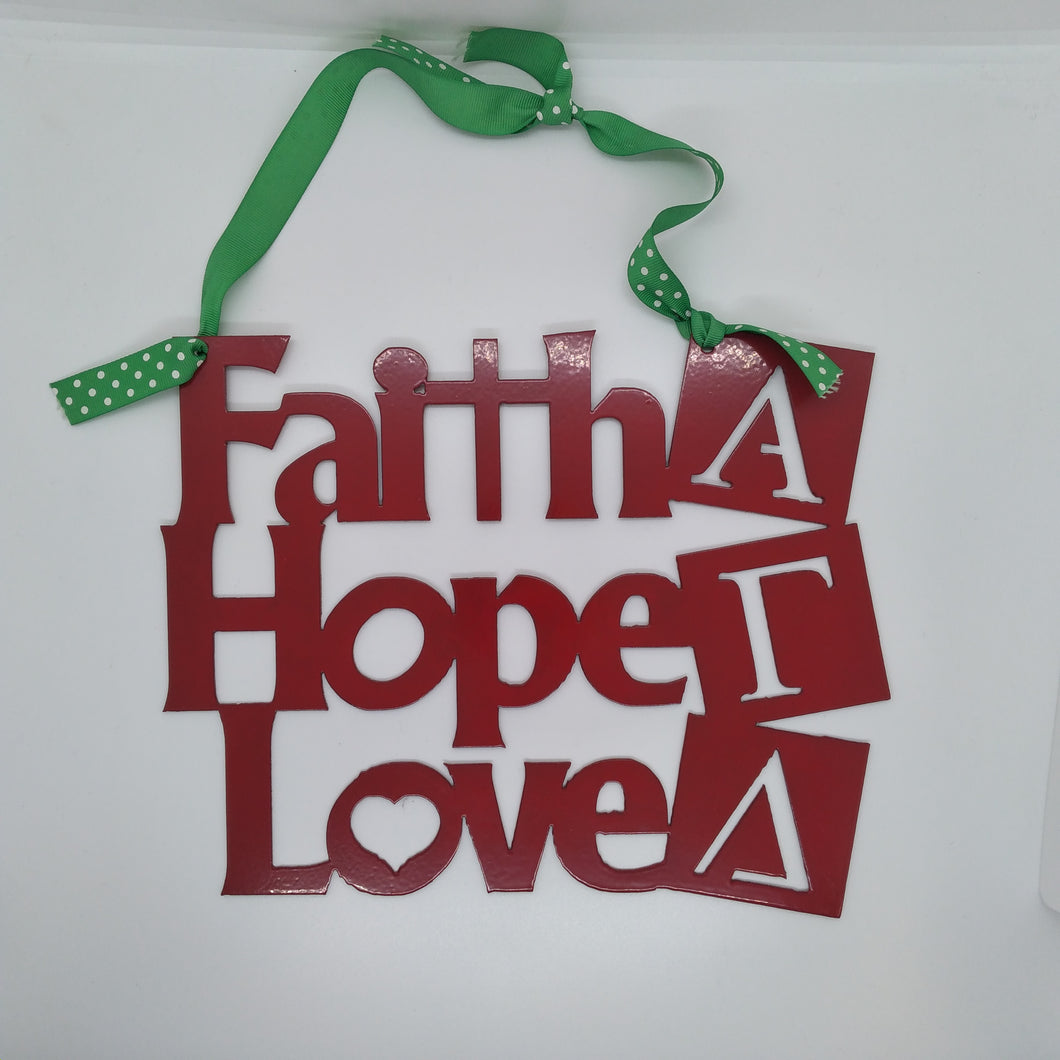 Faith Hope Love Sign - Alpha Gamma Delta