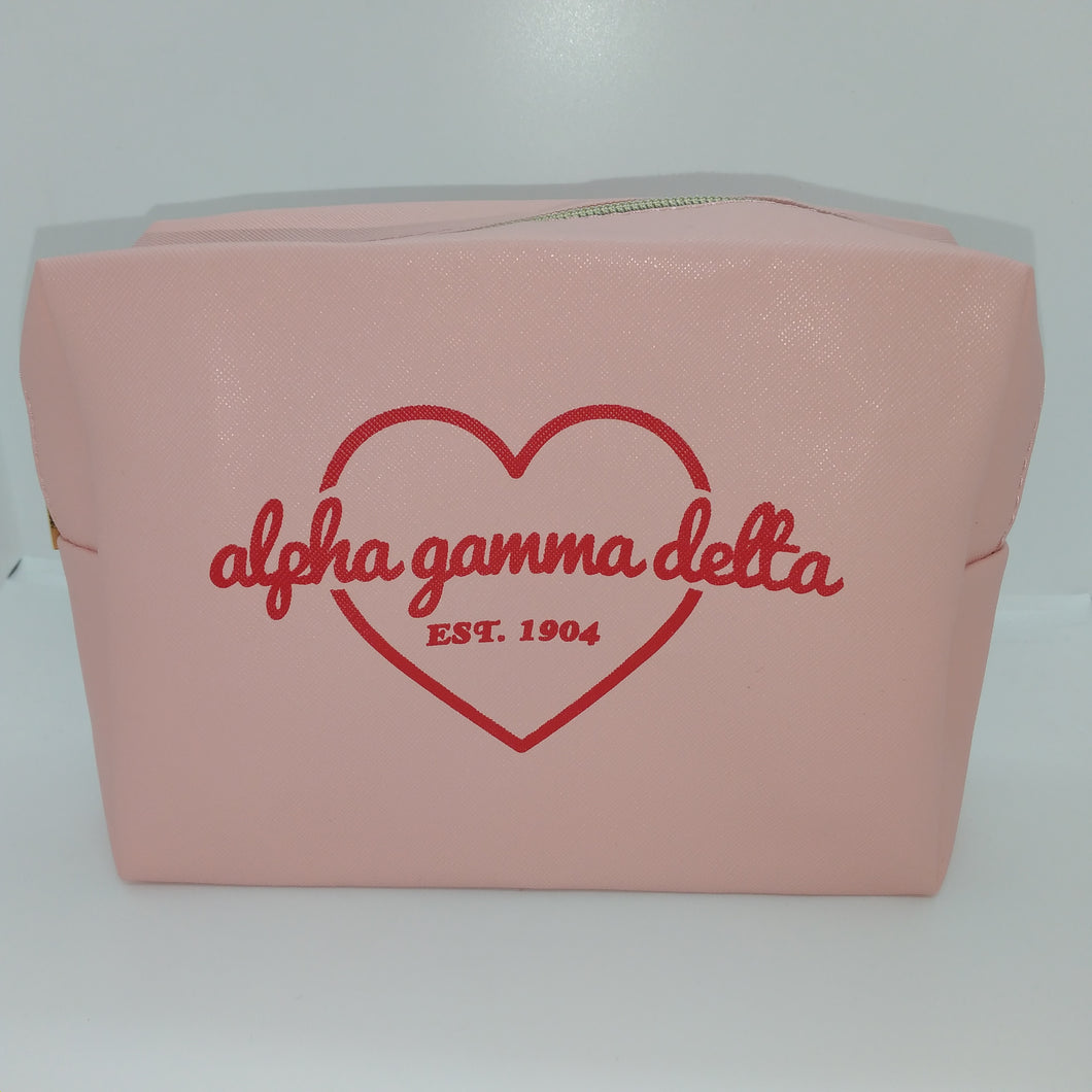 Red Heart Cosmetic Bag - Alpha Gamma Delta