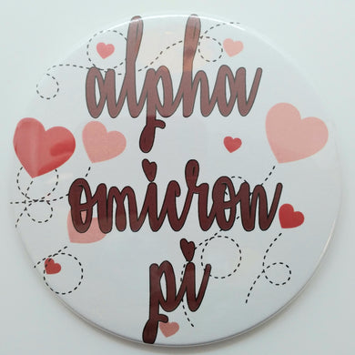 Flying Hearts Button - Alpha Omicron Pi
