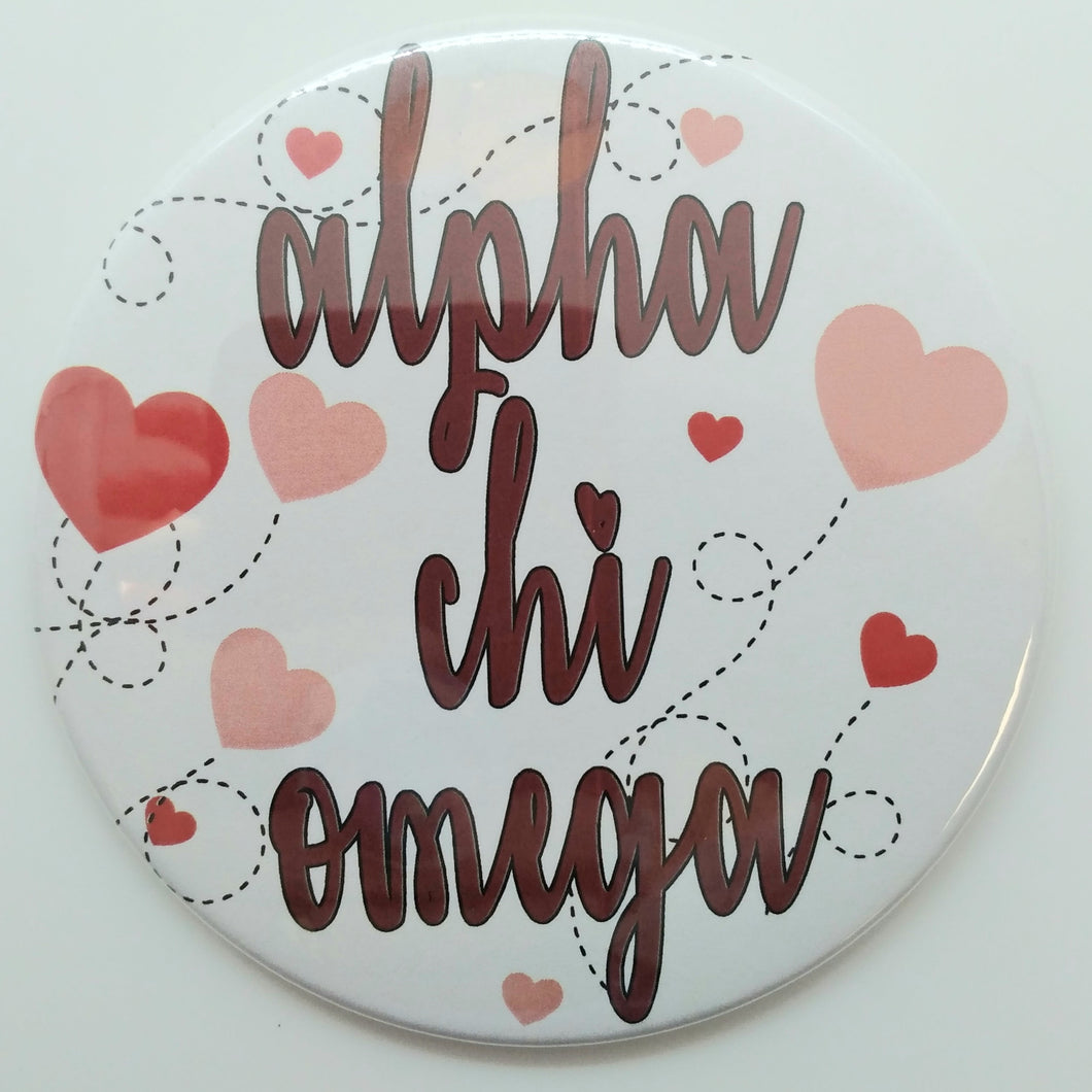 Flying Hearts Button - Alpha Chi Omega