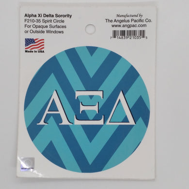 Chevron Circle Decal - Alpha Xi Delta