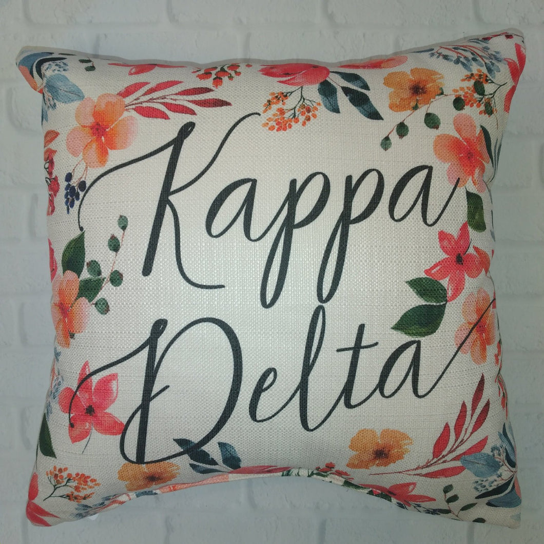 Floral Frame Pillow - Kappa Delta