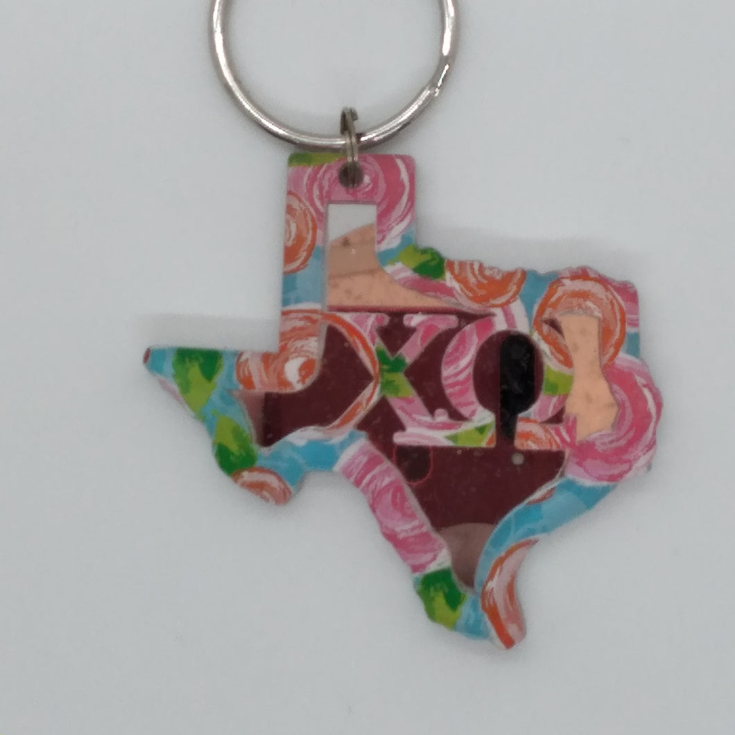 Texas Keychain - Chi Omega