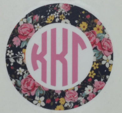 Floral Monogram Decal - Kappa Kappa Gamma