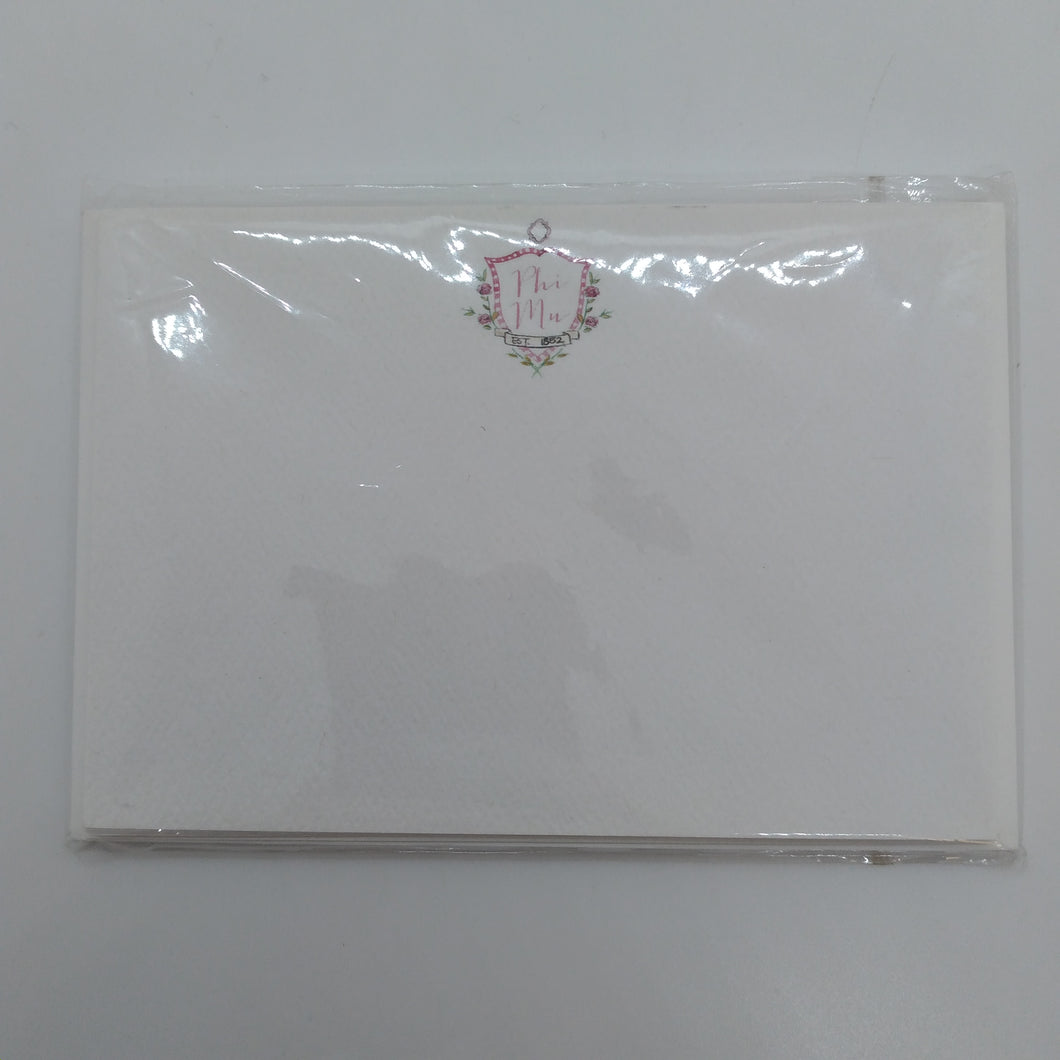 Crest Motif Flat Cards - Phi Mu
