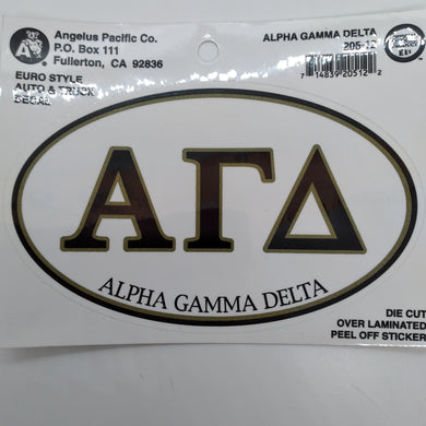 Euro Style Decal - Alpha Gamma Delta