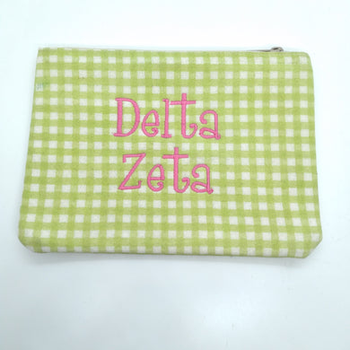 Plaid Makeup Bag - Delta Zeta