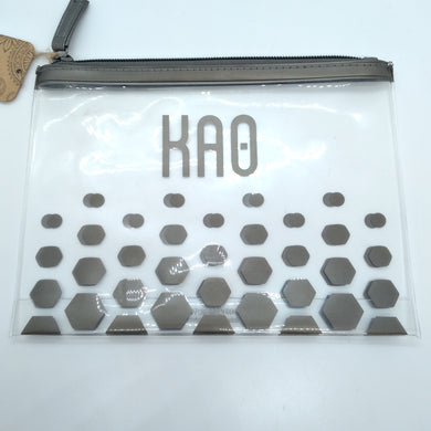 Clear Silver Dot Cosmetic Case - Kappa Alpha Theta