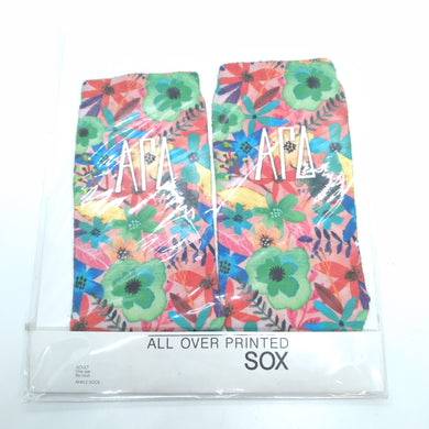 Floral Ankle Socks - Alpha Gamma Delta