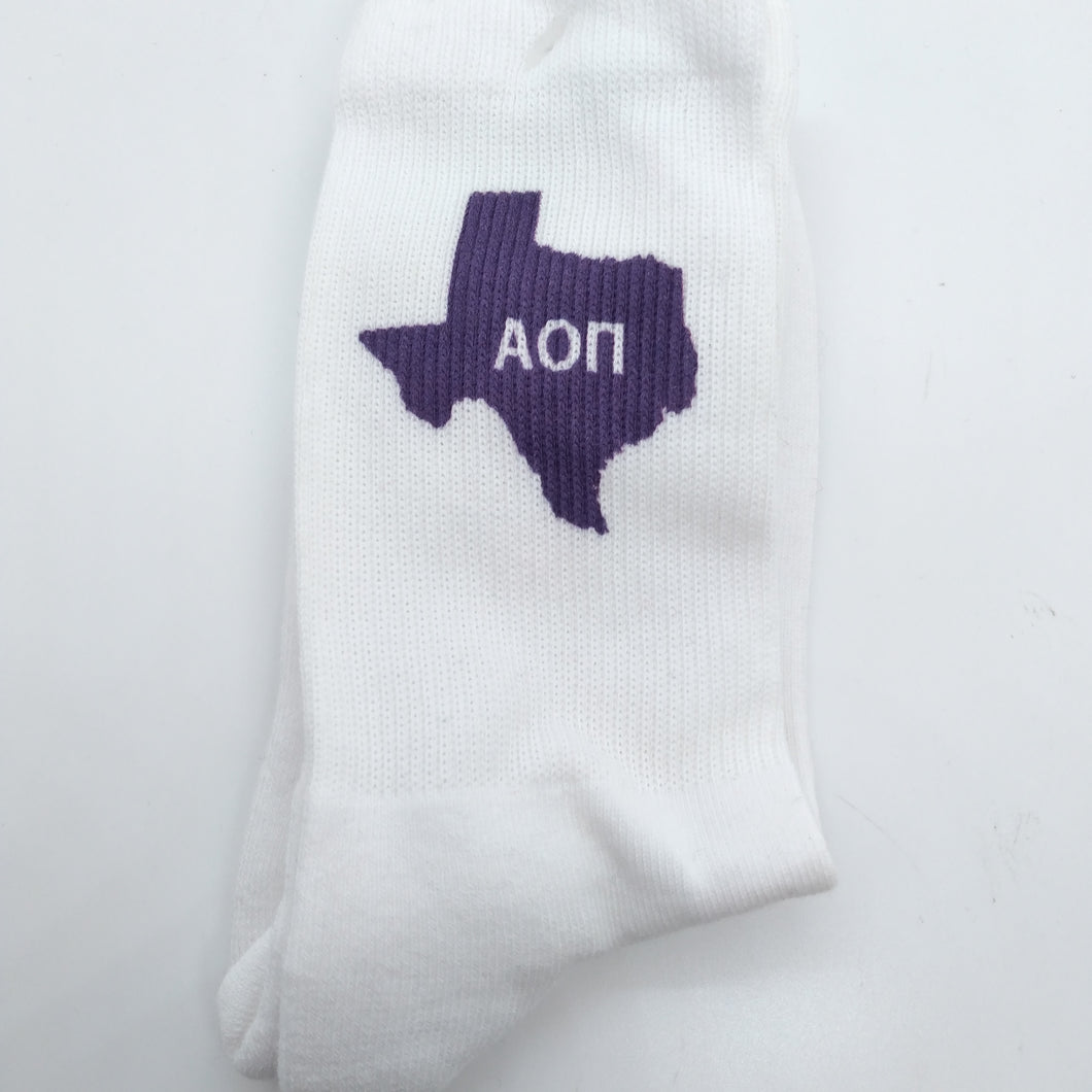 Purple Texas Socks - Alpha Omicron Pi