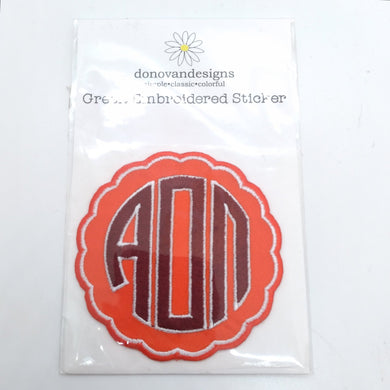 Embroidered Sticker - Alpha Omicron Pi