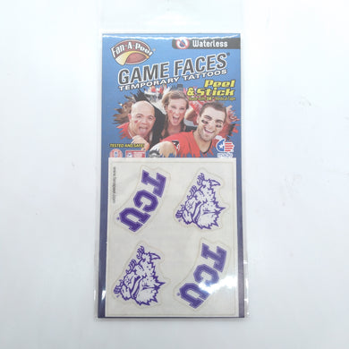 TCU Horned Frog Stick-on Temporary Tattoos