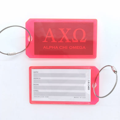 Acrylic Luggage Tag - Alpha Chi Omega