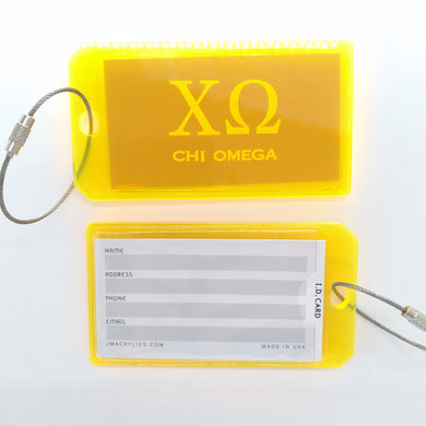 Acrylic Luggage Tag - Chi Omega