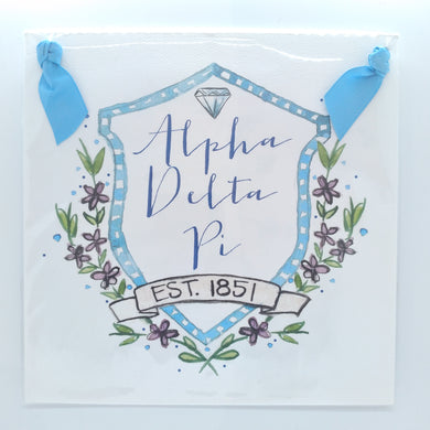 Crest Motif Wall Hanging- Alpha Delta Pi