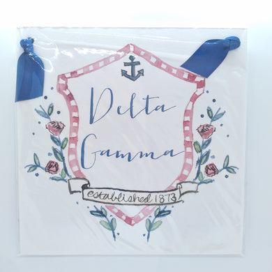 Crest Motif Wall Hanging- Delta Gamma