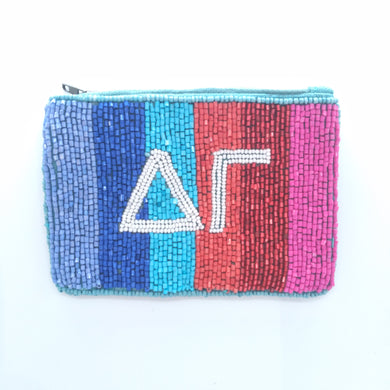 Greek Stripe Pouch-Delta Gamma