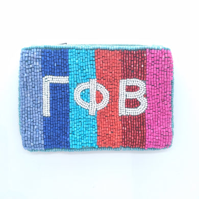 Greek Stripe Pouch-Gamma Phi Beta