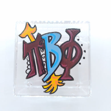 Square Acrylic Box - Pi Beta Phi