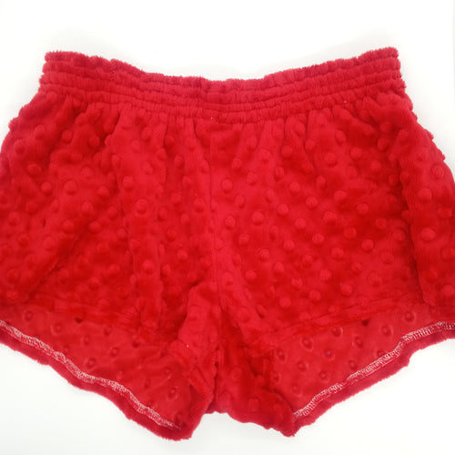 Minky Dot Shorts- Red