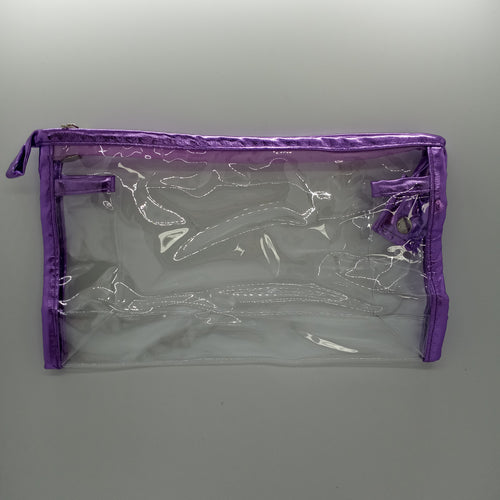 Metallic Edge Clear Bag- Purple
