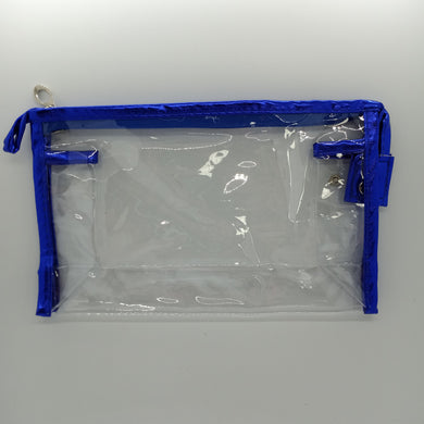 Metallic Edge Clear Bag- Royal Blue