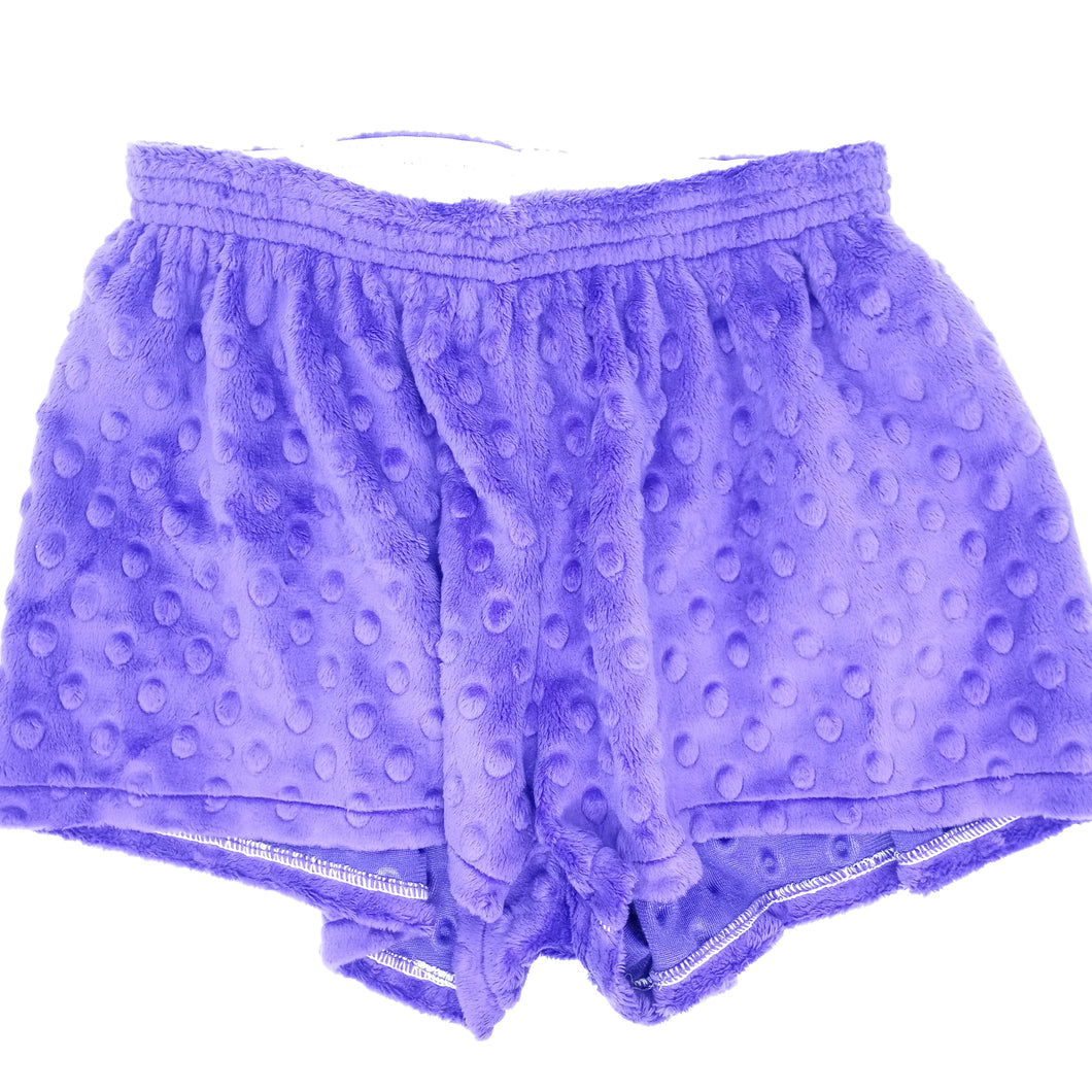 Minky Dot Shorts- Purple