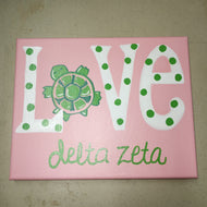 Love Painted Canvas - Delta Zeta