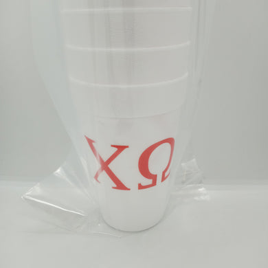 Styrofoam Cups - Greek Letters - Chi Omega