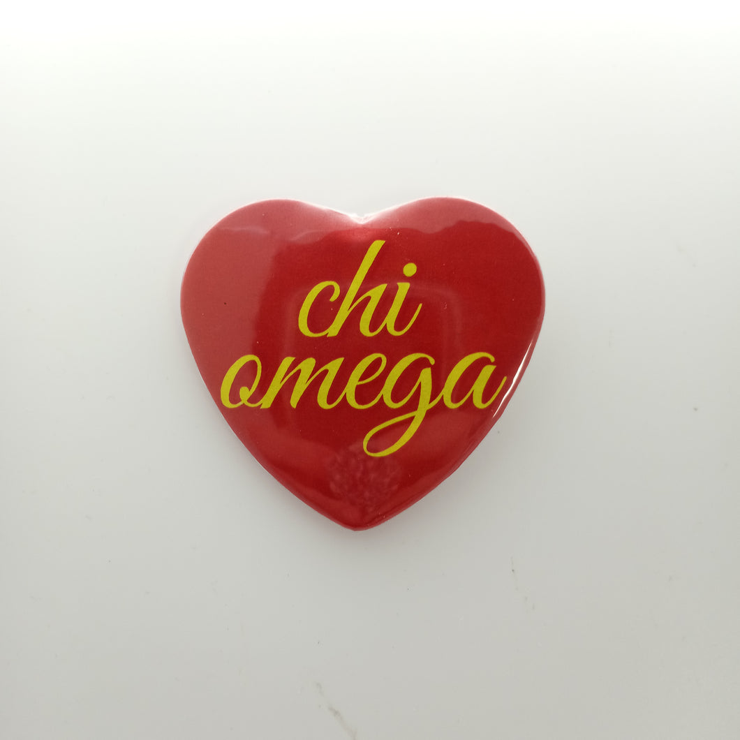 Heart Button- Chi Omega