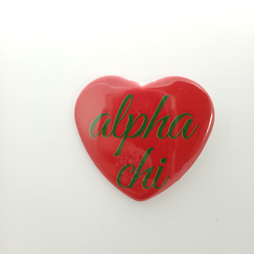 Heart Button- Alpha Chi Omega