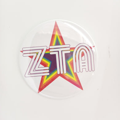 Rainbow Star Button - Zeta Tau Alpha