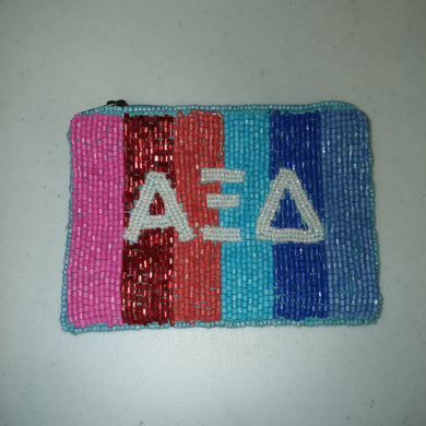 Greek Stripe Pouch-Alpha Xi Delta