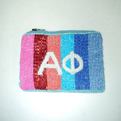 Greek Stripe Pouch-Alpha Phi