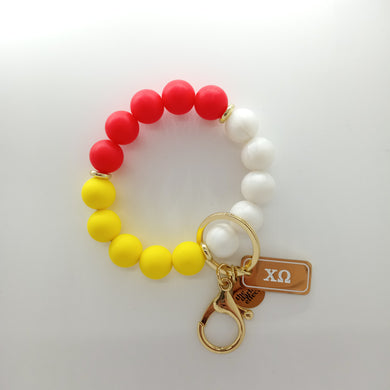 Bead Keychain Wristlet- Chi Omega