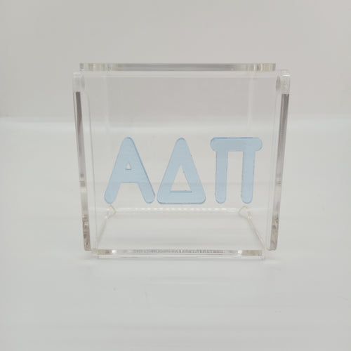 Clear Box with Acrylic Letters- Alpha Delta Pi