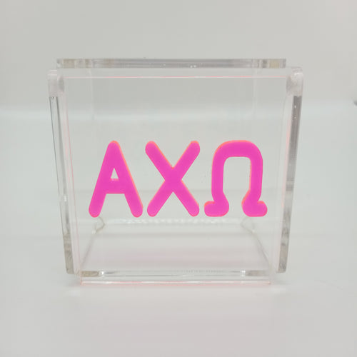 Clear Box with Acrylic Letters - Alpha Chi Omega