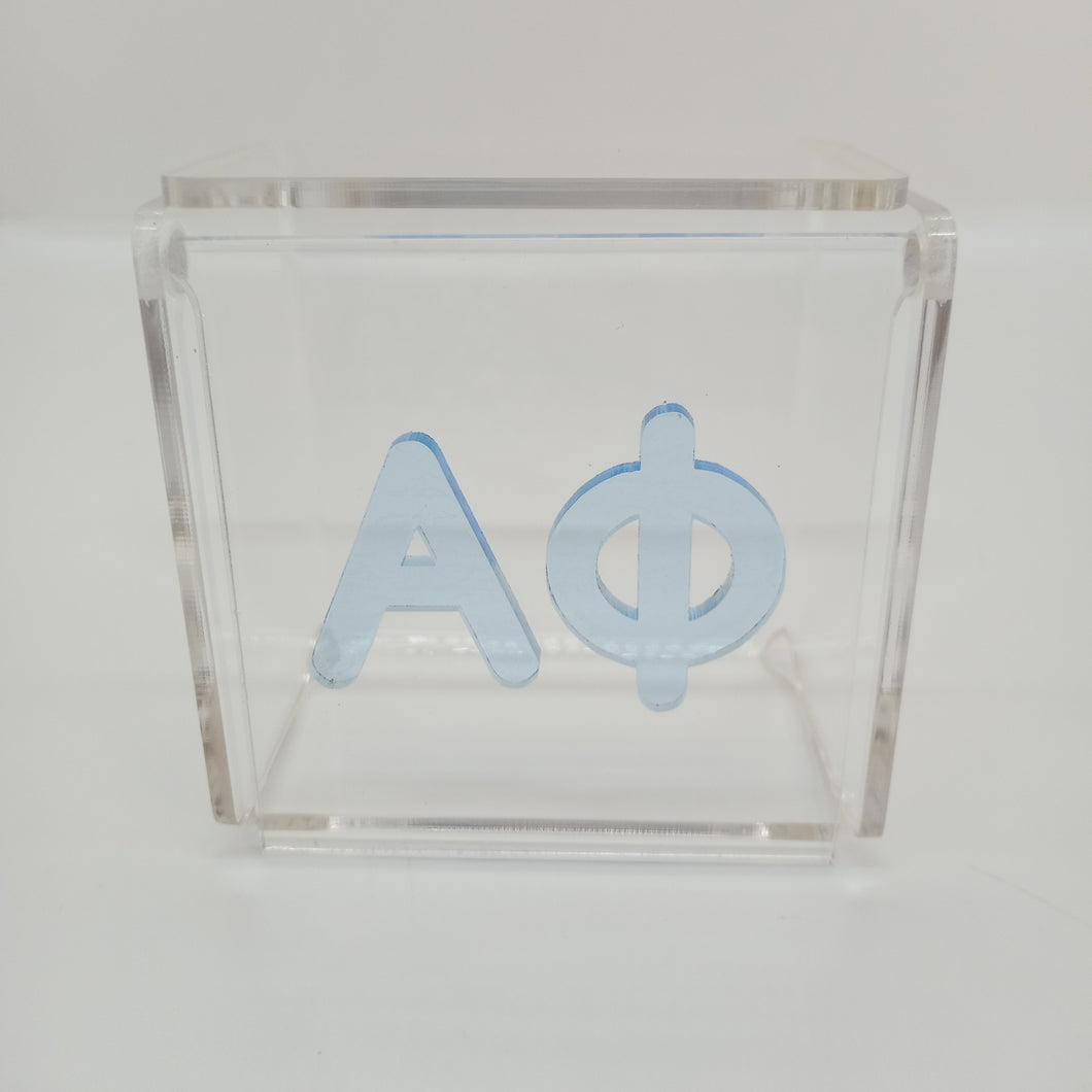 Clear Box with Acrylic Letters- Alpha Phi