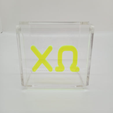 Clear Box with Acrylic Letters- Chi Omega