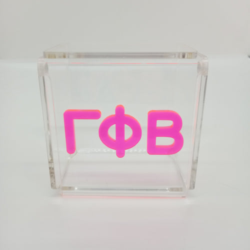 Clear Box with Acrylic Letters- Gamma Phi Beta