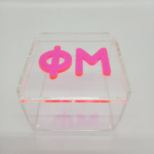 Clear Box with Acrylic Letters- Phi Mu