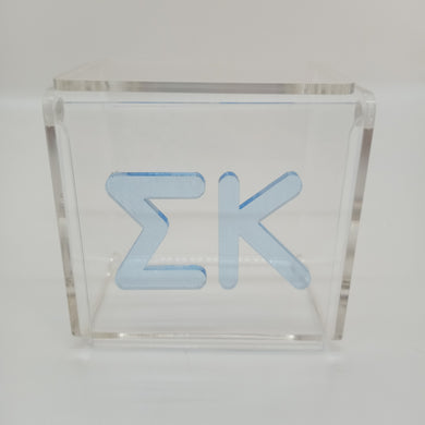 Clear Box with Acrylic Letters- Sigma Kappa