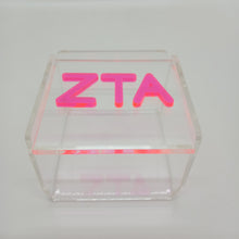 Clear Box with Acrylic Letters- Zeta Tau Alpha