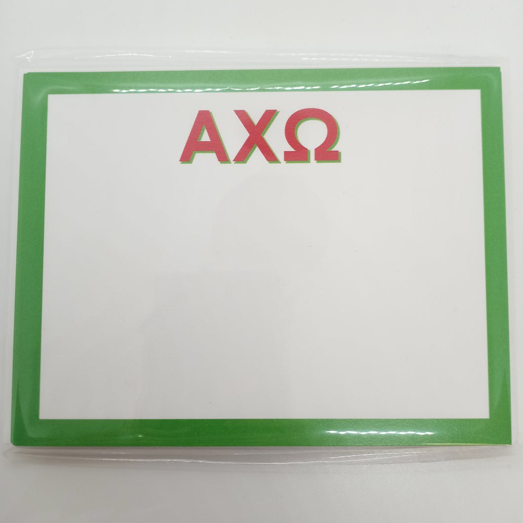 Shadow Letter Flat Notecards- Alpha Chi Omega